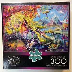 Buffalo Autumn Castle Festival 300-Piece Large Piece Puzzle - New Sealed v
